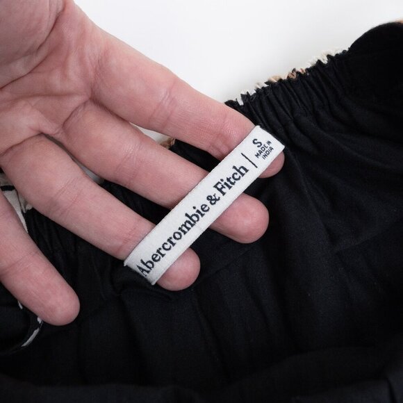 Abercrombie & Fitch Tiered Floral Maxi Dress Black White Cotton Small - Picture 5 of 15